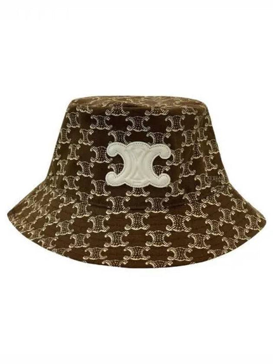 Triomphe bucket hat dark brown cream 39535832 1038310 - CELINE - BALAAN 1