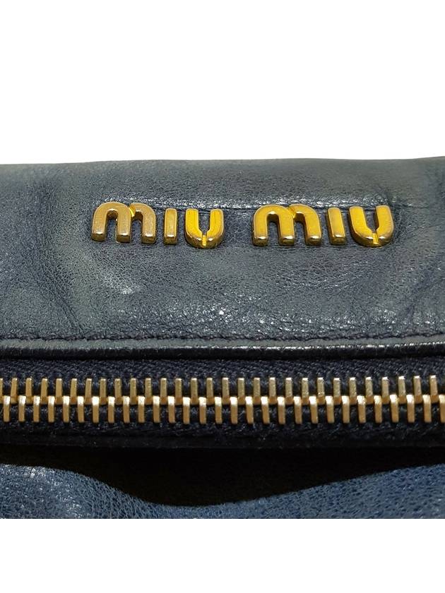 Women s RT0365 Vitello Lux gold logo ribbon decoration satchel bag tote strap - MIU MIU - BALAAN 7