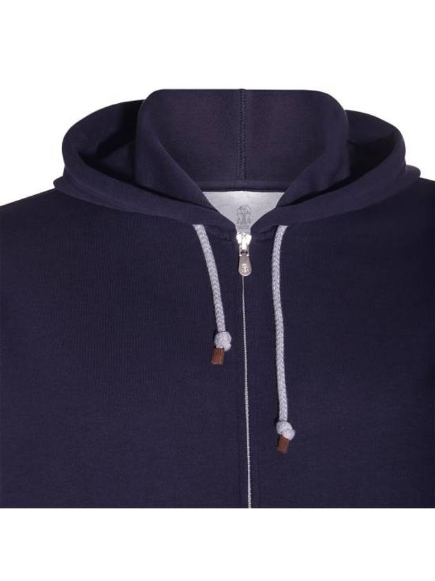 Tech Cotton Zip-Up Hoodie Navy - BRUNELLO CUCINELLI - BALAAN 4