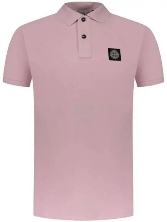 Pique Stretch Cotton Short Sleeve Polo Shirt Pink - STONE ISLAND - BALAAN 2