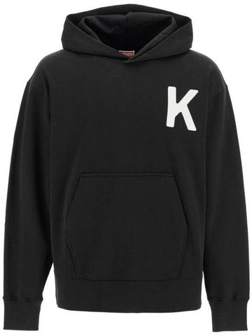 Lucky Tiger Oversized Cotton Hoodie Black - KENZO - BALAAN 1