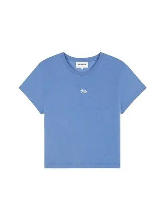 Baby Fox Patch Baby Short Sleeve T-Shirt Blue - MAISON KITSUNE - BALAAN 2