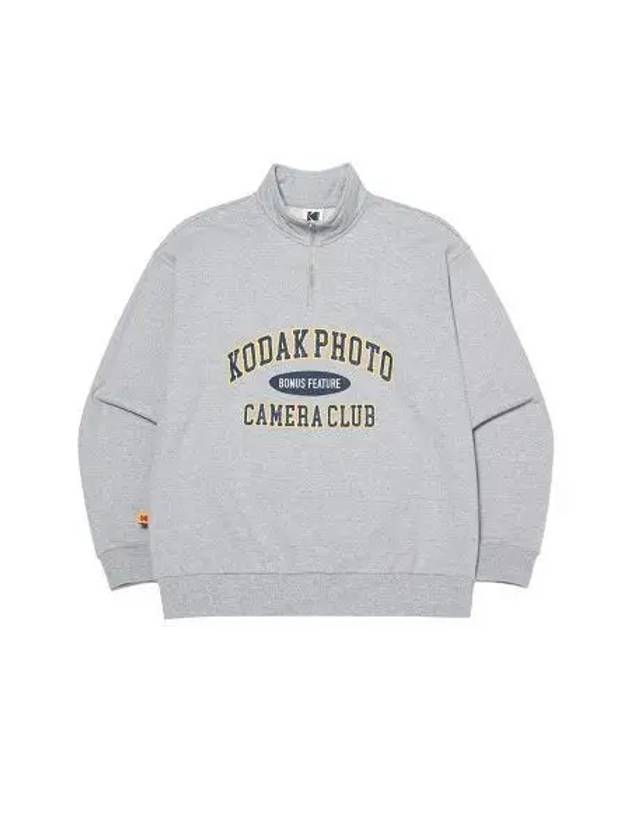 KODAK Camera Club Semi over fit half zip up sweatshirt MELANGE GRAY - KODO - BALAAN 1