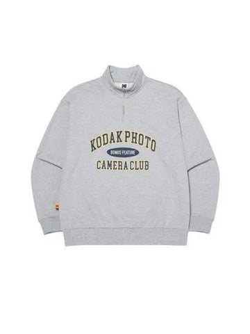 KODAK Camera Club Semi over fit half zip up sweatshirt MELANGE GRAY - KODO - BALAAN 1