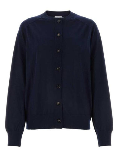 Round Neck Cashmere Cardigan Navy - BOTTEGA VENETA - BALAAN 1