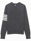 4-Bar Merino Jumper Wool Knit Top Grey - THOM BROWNE - BALAAN.