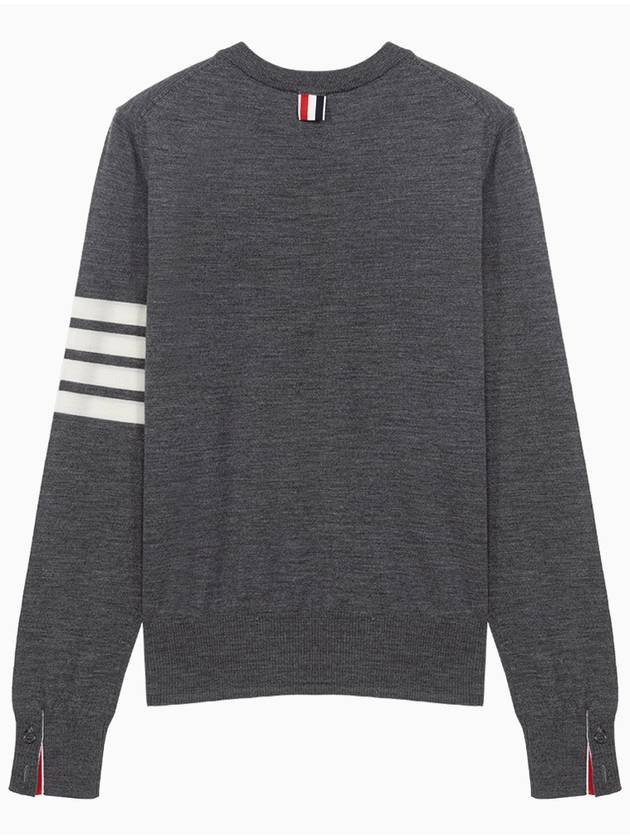 4-Bar Merino Jumper Wool Knit Top Grey - THOM BROWNE - BALAAN.