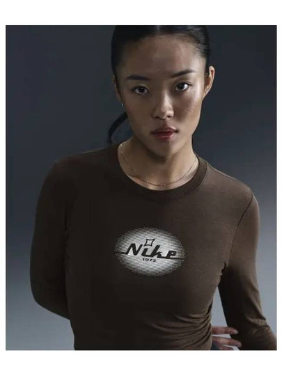 Sportswear Knit Long Sleeve T-Shirt Brown - NIKE - BALAAN 2