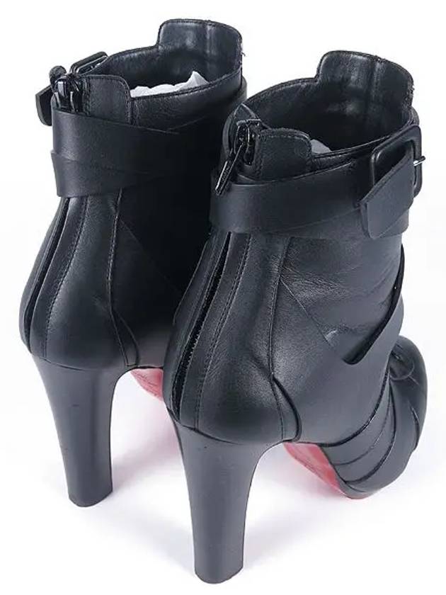 Black leather shoe lace detail women s boots 235MM - CHRISTIAN LOUBOUTIN - BALAAN 5