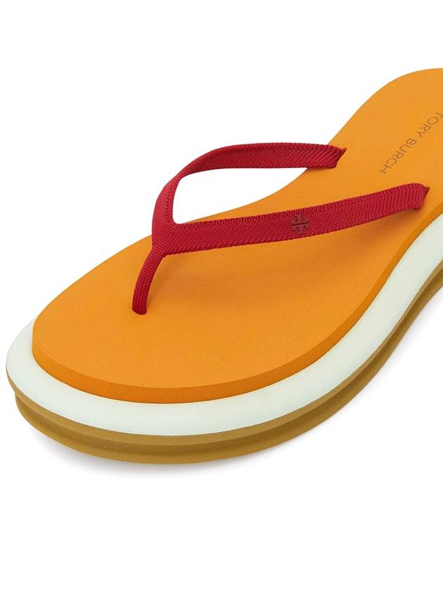Women's Layered Flip Flops Red Orange - TORY BURCH - BALAAN 8