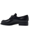 Triangle Logo Brush Leather Loafers Black - PRADA - BALAAN 4