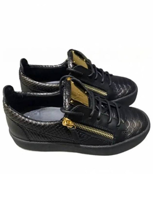 RW6000 007 Zipper Snakeskin Sneakers Black - GIUSEPPE ZANOTTI - BALAAN 1