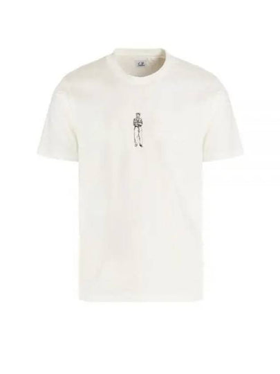 Horizontal Logo Crew Neck Short Sleeve T-Shirt White - CP COMPANY - BALAAN 2