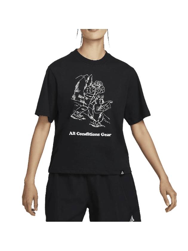 ACG Loose Fit Graphic Short Sleeve T-Shirt Black - NIKE - BALAAN 1