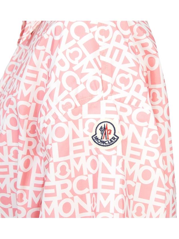 Women's Logo Print Cropped Short Sleeve Shirt Pink - MONCLER - BALAAN 11