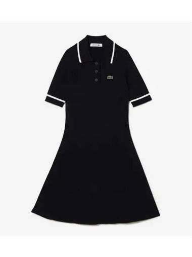 Women s Rib Tipping Polo Dress Navy - LACOSTE - BALAAN 1