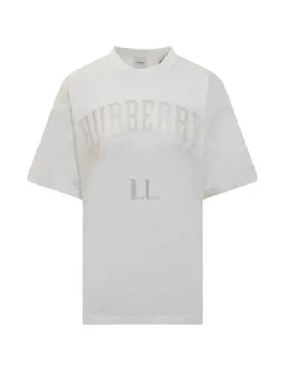 Lace Logo Cotton Oversized Short Sleeve T-Shirt White - BURBERRY - BALAAN 2