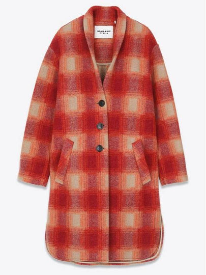 Women's Gabriel Wool Single Coat Orange - ISABEL MARANT - BALAAN 2