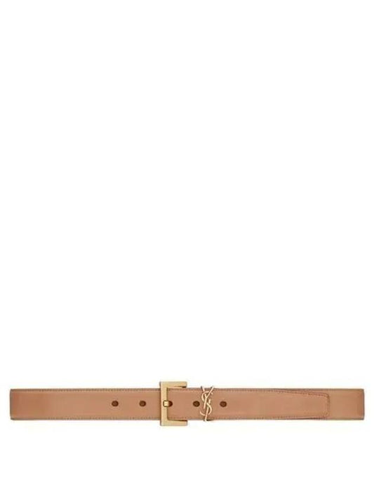 Monogram Logo Belt Beige - SAINT LAURENT - BALAAN 2