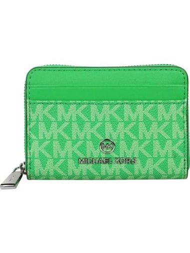 Jet Set Small Logo Card Wallet Green - MICHAEL KORS - BALAAN 1