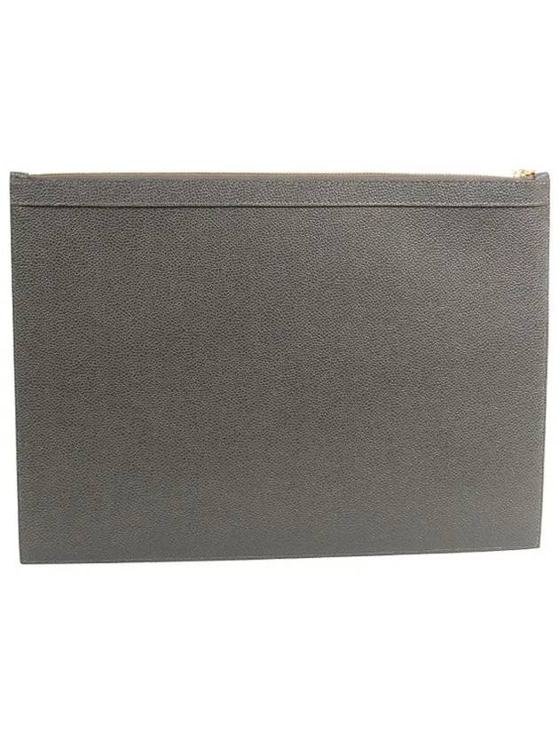 Medium Document Holder Clutch Bag Dark Grey - THOM BROWNE - BALAAN.