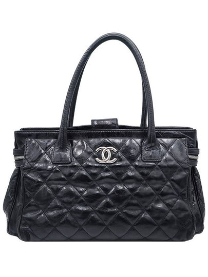 Women s Chanel Black Aged Glazed Calfskin Silver Plated Executive Quilted Shoulder Bag 12th gt Gangbuk used luxury goods - CHANEL - BALAAN 2