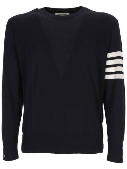 4 Bar Stripe Classic Wool Knit Top Navy - THOM BROWNE - BALAAN 2