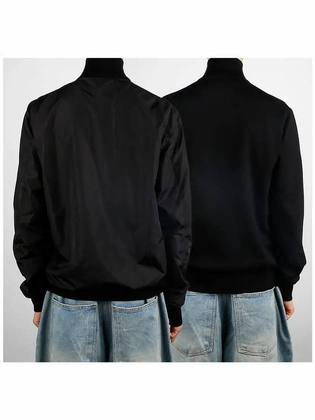 Reversible Wool Nylon Bomber Jacket Black - PRADA - BALAAN 5