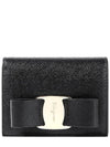 Vara Bow Leather Wallet Black - SALVATORE FERRAGAMO - BALAAN.