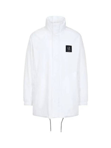 Men s Square Logo Patch Trench Jumper White 271004 - ARMANI EXCHANGE - BALAAN 1