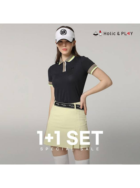 SET Women s Essential T Shirt Modified Pleats Culottes - HOLIC&PLAY - BALAAN 1