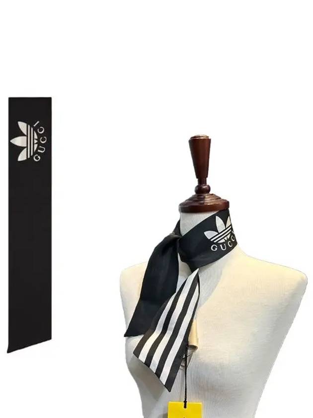 x adidas striped silk neck bow black ivory - GUCCI - BALAAN 2