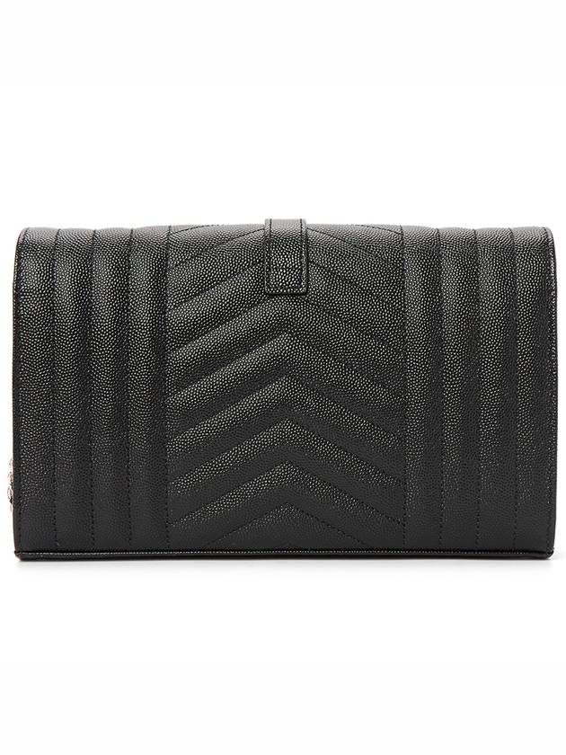 Matelasse Monogram Chain Cross Bag Black - SAINT LAURENT - BALAAN 5