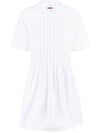 Poplin Shirt Cotton Short Dress White - KENZO - BALAAN 3