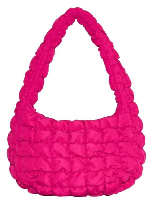 Quilted Mini Shoulder Bag Bright Pink - COS - BALAAN.