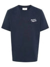 Handwriting Comfort Short Sleeve T-Shirt Ink Blue - MAISON KITSUNE - BALAAN 2