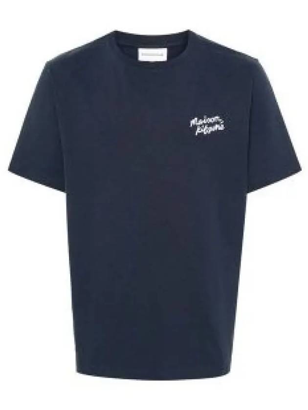 Handwriting Comfort Short Sleeve T-Shirt Ink Blue - MAISON KITSUNE - BALAAN 2