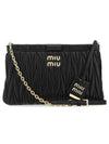 Matelasse Leather Chain Clutch Bag Black - MIU MIU - BALAAN 1