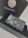 Nineteen Gold Logo Small Lambskin Pouch Bag Black - CHANEL - BALAAN 2