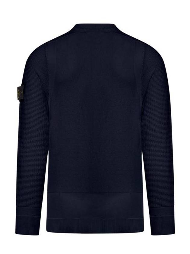 Compass Motif Knit Top Navy - STONE ISLAND - BALAAN 3