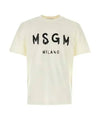 Brushed Logo Short Sleeve T-Shirt Cream - MSGM - BALAAN 2