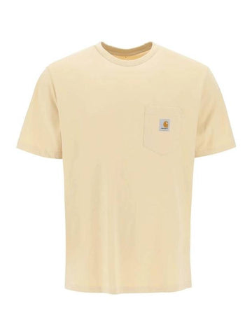 Pocket Short Sleeve T-Shirt Cornsilk - CARHARTT WIP - BALAAN 1