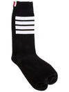 Men's Diagonal Light Weight Midi Socks Black - THOM BROWNE - BALAAN 2