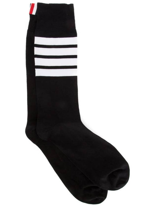 Men's Diagonal Light Weight Midi Socks Black - THOM BROWNE - BALAAN 2