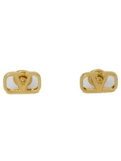 V Logo Earrings Gold - VALENTINO - BALAAN 2