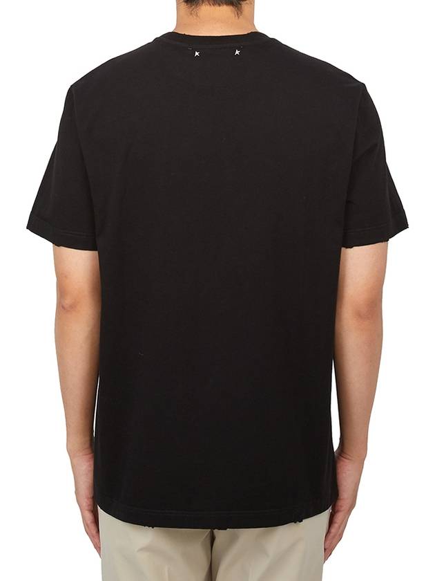 Embroidered Logo Crew Neck Short Sleeve T-Shirt Black - GOLDEN GOOSE - BALAAN 3