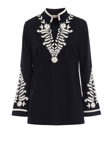 Women's Bead Embroidery Blouse Black - TORY BURCH - BALAAN 1