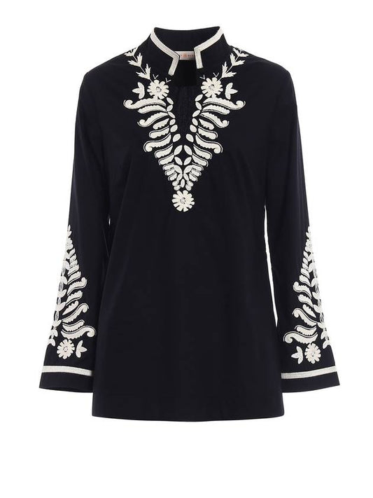 Women's Bead Embroidery Blouse Black - TORY BURCH - BALAAN 1