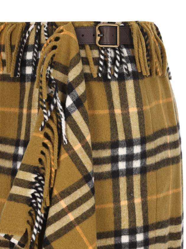 Check Wool Cashmere A-Line Skirt Oxide - BURBERRY - BALAAN 4