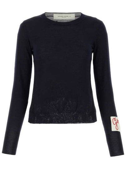 Round Neck Wool Knit Top Navy - GOLDEN GOOSE - BALAAN 2